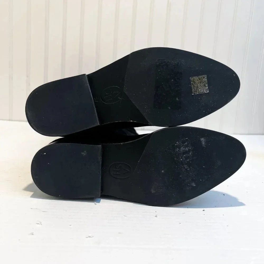 ASH Jess Black Suede Knee-High Tall Classic Designer Low Heel Boots 37